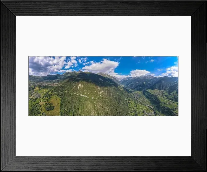 Framed Print : Aerial panoramic view of the Swiss Alps near Verbier in Switzerland Framed Print : Aerial panoramic view of the Swiss Alps near Verbier in Switzerland