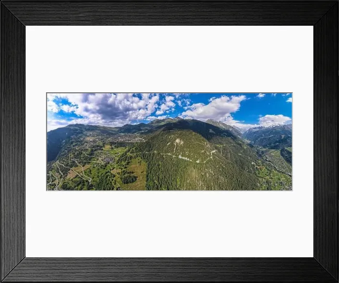 Framed Print : Aerial panoramic view of the Swiss Alps near Verbier in Switzerland Framed Print : Aerial panoramic view of the Swiss Alps near Verbier in Switzerland