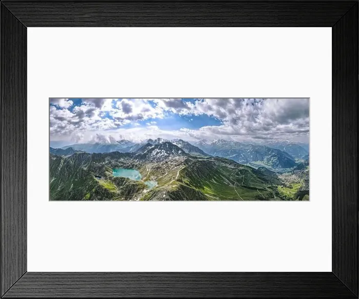 Framed Print : Aerial panoramic view of the Swiss Alps near Verbier in Switzerland