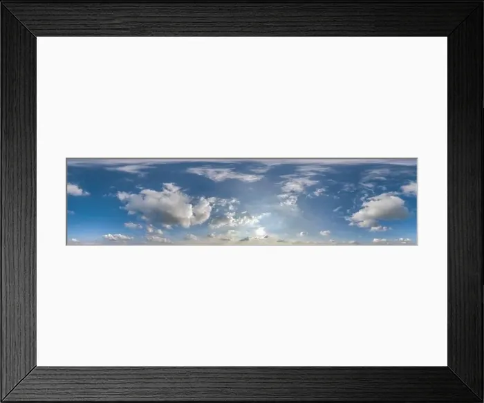 Framed Print : blue sky with beautiful clouds as seamless hdri 360 panorama view with zenith in spherical equirectangular format for Framed Print : blue sky with beautiful clouds as seamless hdri 360 panorama view with zenith in spherical equirectangular format for