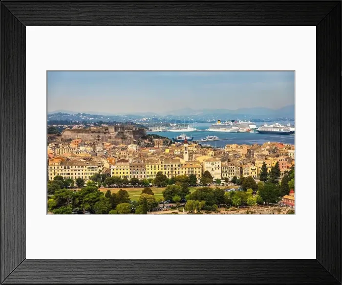 Framed Print : Panoramic view of Kerkyra, capital of Corfu island Framed Print : Panoramic view of Kerkyra, capital of Corfu island