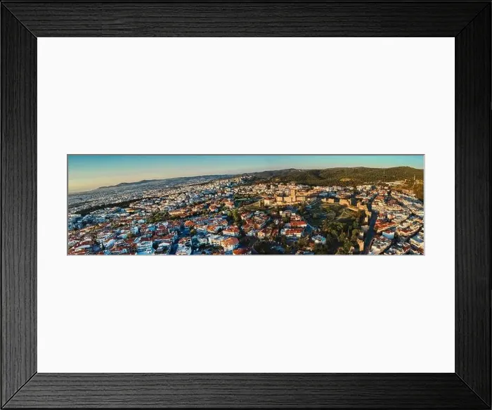 Framed Print : Aerial drone view of old Byzantine castle and the famous city of Thessaloniki or Salonica at sunset, North Greece Framed Print : Aerial drone view of old Byzantine castle and the famous city of Thessaloniki or Salonica at sunset, North Greece