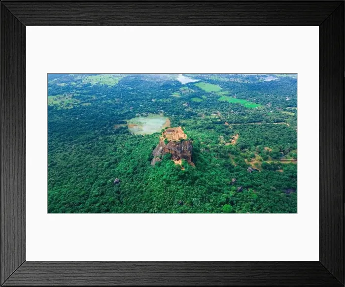 Framed Print : Aerial View of Sri Lanka's Famous Sigiriya Rock and Pidurangala Framed Print : Aerial View of Sri Lanka's Famous Sigiriya Rock and Pidurangala