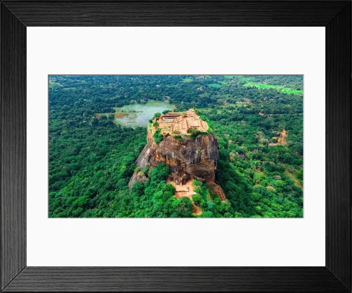 Framed Print : Aerial View of Sri Lanka's Famous Sigiriya Rock and Pidurangala Framed Print : Aerial View of Sri Lanka's Famous Sigiriya Rock and Pidurangala
