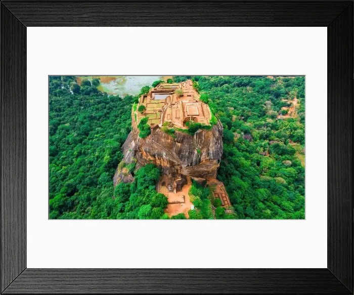 Framed Print : Aerial View of Sri Lanka's Famous Sigiriya Rock and Pidurangala Framed Print : Aerial View of Sri Lanka's Famous Sigiriya Rock and Pidurangala