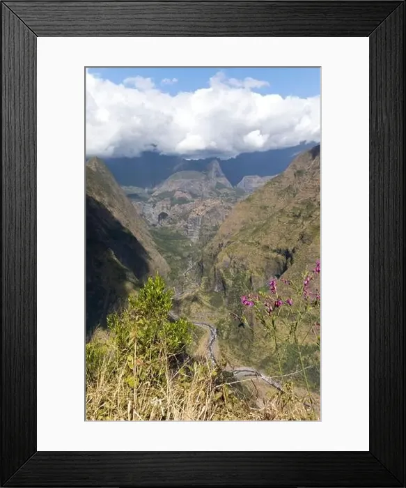 Framed Print : View of Cirque de Mafate in La Reunion, France