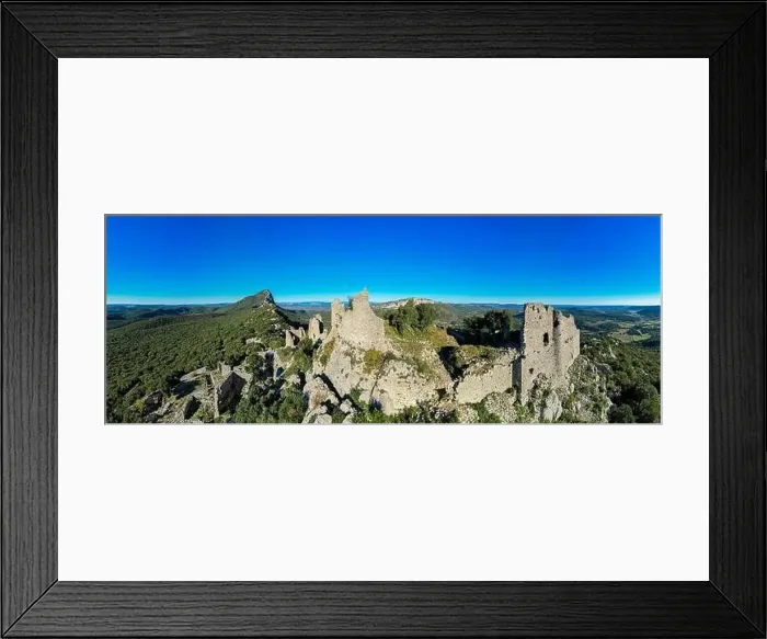Framed Print : Aerial view of the Pic Saint Loup and it's surroundings in occitanie France