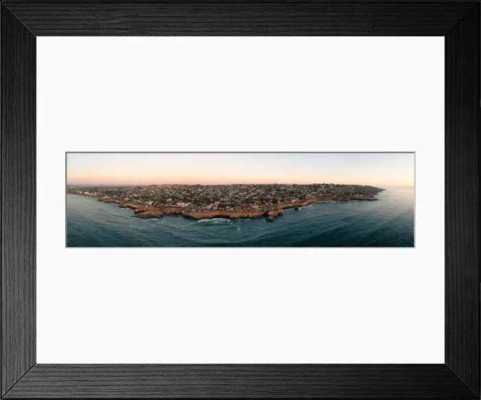 Framed Print : Aerial Panorama of Sunset Cliffs in San Diego, California Framed Print : Aerial Panorama of Sunset Cliffs in San Diego, California