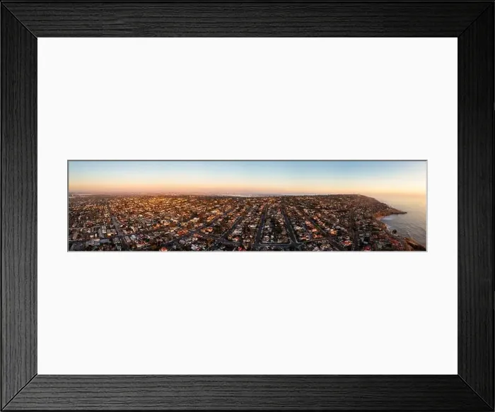 Framed Print : Aerial panorama of Sunset Cliffs in Point Loma, San Diego California Framed Print : Aerial panorama of Sunset Cliffs in Point Loma, San Diego California