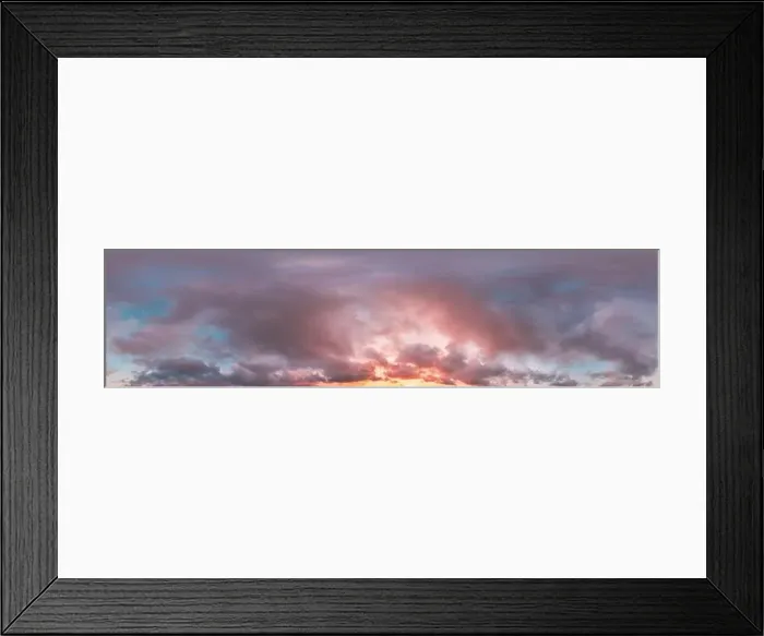 Framed Print : Dark blue sunset sky panorama with pink Cumulus clouds Framed Print : Dark blue sunset sky panorama with pink Cumulus clouds