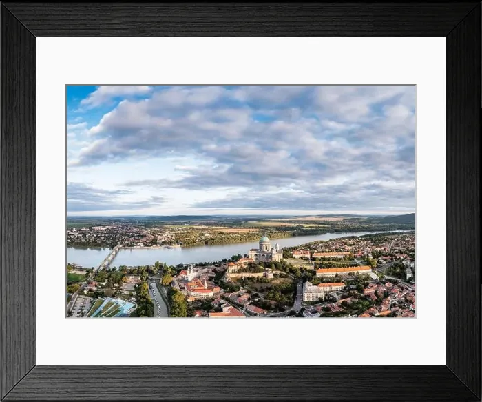 Framed Print : Panoramic view from Esztegom with river Danube and basilica Framed Print : Panoramic view from Esztegom with river Danube and basilica