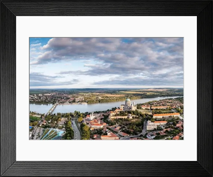 Framed Print : Panoramic view from Esztegom with river Danube and basilica Framed Print : Panoramic view from Esztegom with river Danube and basilica