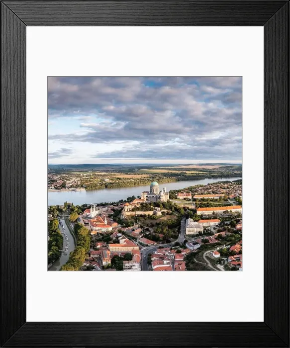Framed Print : Panoramic view from Esztegom with river Danube and basilica Framed Print : Panoramic view from Esztegom with river Danube and basilica