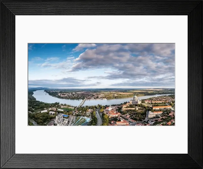 Framed Print : Panoramic view from Esztegom with river Danube and basilica Framed Print : Panoramic view from Esztegom with river Danube and basilica