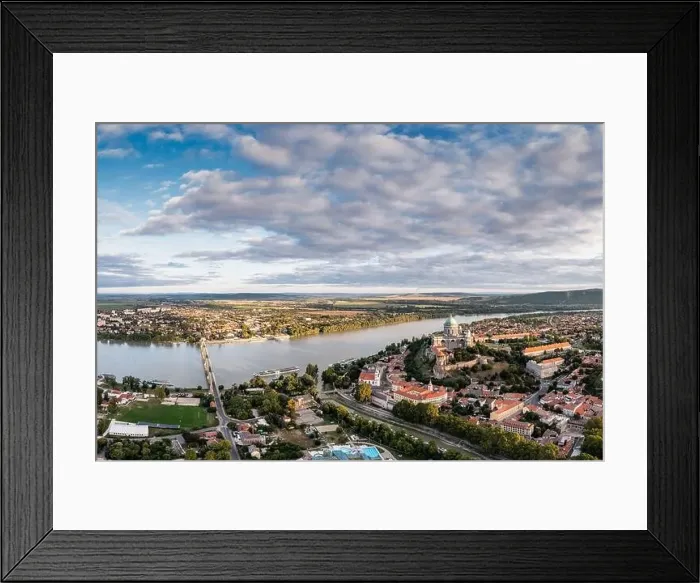 Framed Print : Panoramic view from Esztegom with river Danube and basilica Framed Print : Panoramic view from Esztegom with river Danube and basilica