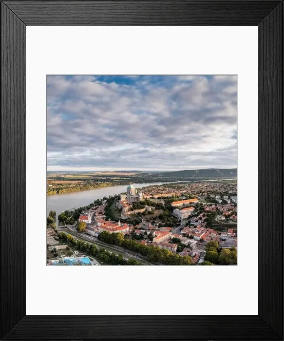 Framed Print : Panoramic view from Esztegom with river Danube and basilica Framed Print : Panoramic view from Esztegom with river Danube and basilica