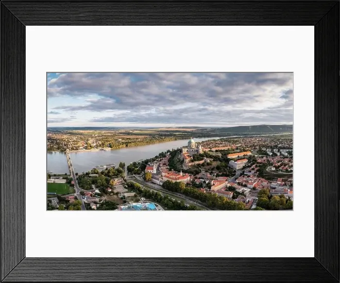 Framed Print : Panoramic view from Esztegom with river Danube and basilica Framed Print : Panoramic view from Esztegom with river Danube and basilica