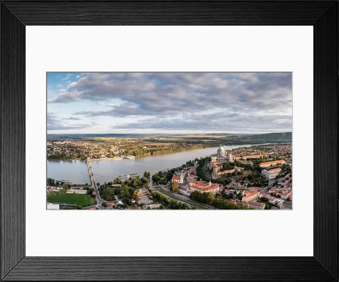 Framed Print : Panoramic view from Esztegom with river Danube and basilica Framed Print : Panoramic view from Esztegom with river Danube and basilica