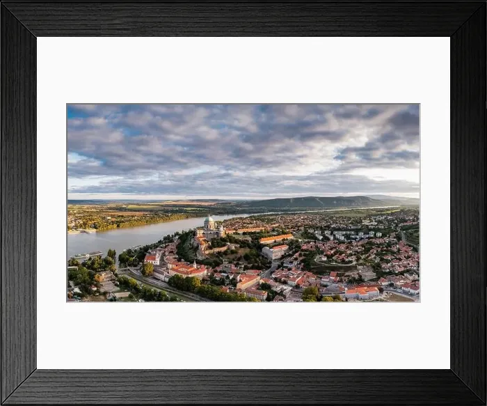 Framed Print : Panoramic view from Esztegom with river Danube and basilica Framed Print : Panoramic view from Esztegom with river Danube and basilica