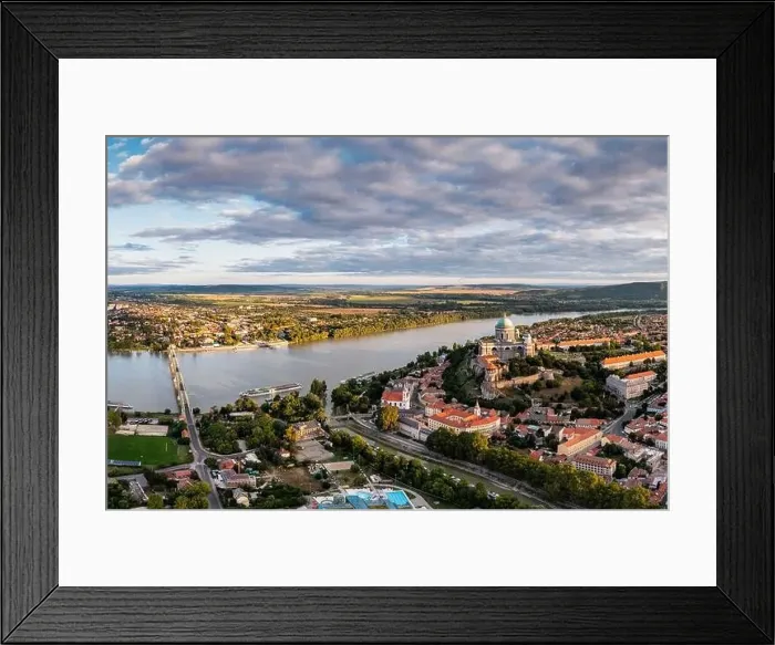 Framed Print : Panoramic view from Esztegom with river Danube and basilica Framed Print : Panoramic view from Esztegom with river Danube and basilica