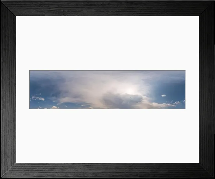 Framed Print : Blue sunset sky panorama with puffy Cumulus clouds Framed Print : Blue sunset sky panorama with puffy Cumulus clouds