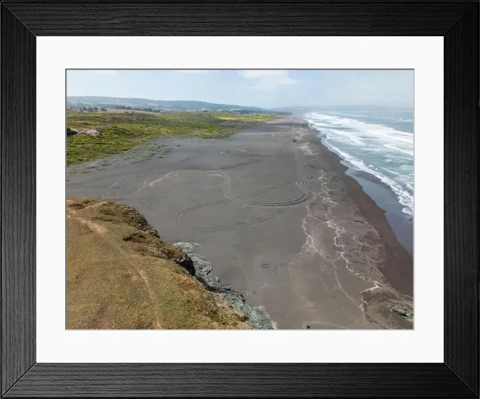 Framed Print : Aerial shot of a beach and the pacific ocean at Pichilemu, Chile Framed Print : Aerial shot of a beach and the pacific ocean at Pichilemu, Chile