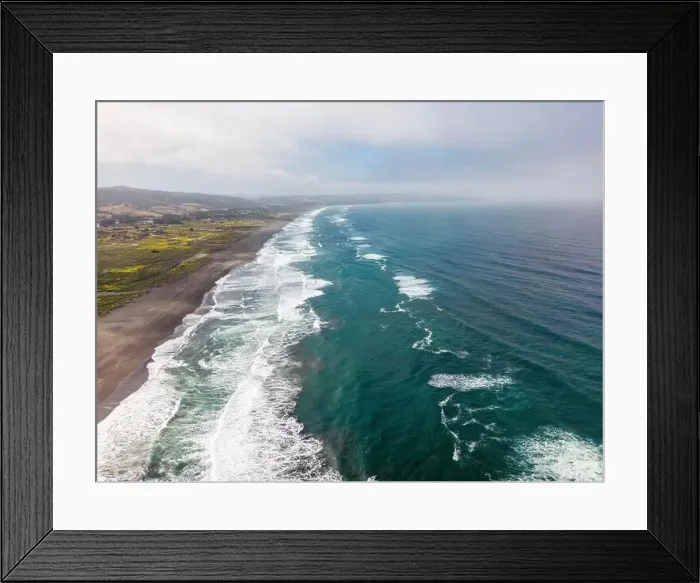 Framed Print : Aerial shot of a beach and the pacific ocean at Pichilemu, Chile Framed Print : Aerial shot of a beach and the pacific ocean at Pichilemu, Chile