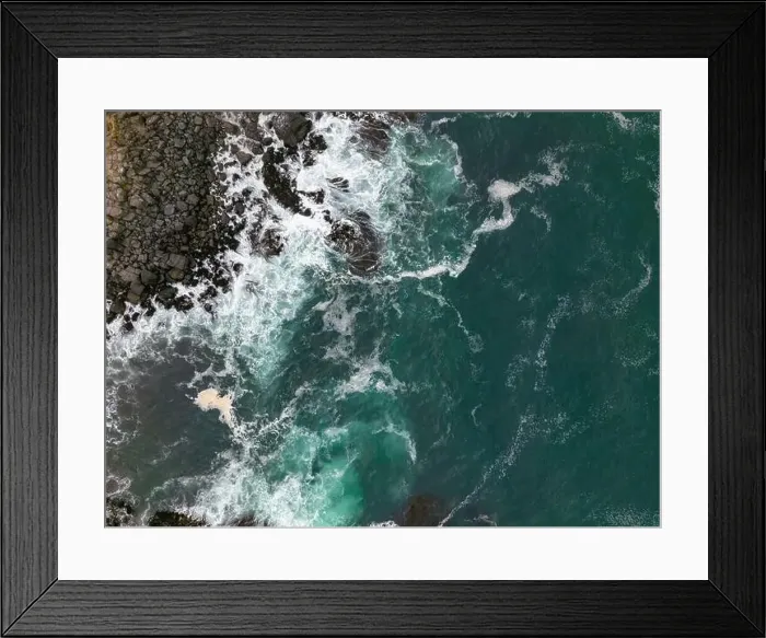 Framed Print : Aerial shot of the pacific ocean and coast at Pichilemu, Chile Framed Print : Aerial shot of the pacific ocean and coast at Pichilemu, Chile