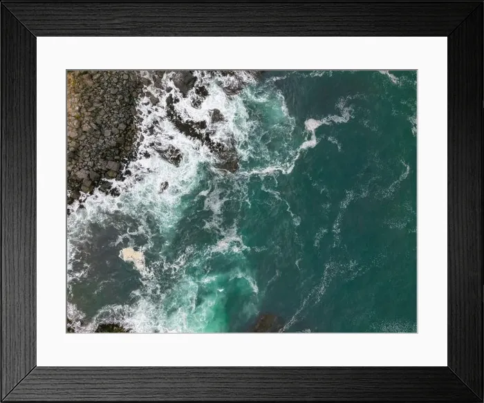 Framed Print : Aerial shot of the pacific ocean and coast at Pichilemu, Chile Framed Print : Aerial shot of the pacific ocean and coast at Pichilemu, Chile