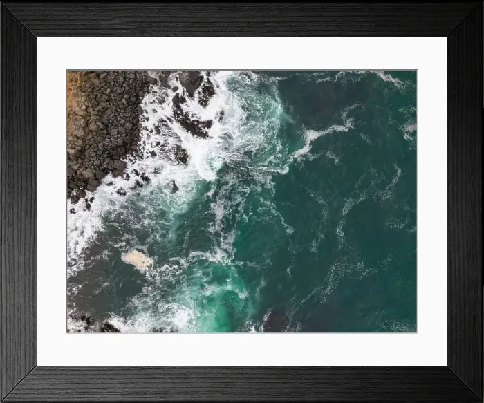 Framed Print : Aerial shot of the pacific ocean and coast at Pichilemu, Chile Framed Print : Aerial shot of the pacific ocean and coast at Pichilemu, Chile