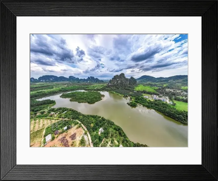 Framed Print : Aerial view of Nong Thale lake in Krabi, Thailand Framed Print : Aerial view of Nong Thale lake in Krabi, Thailand