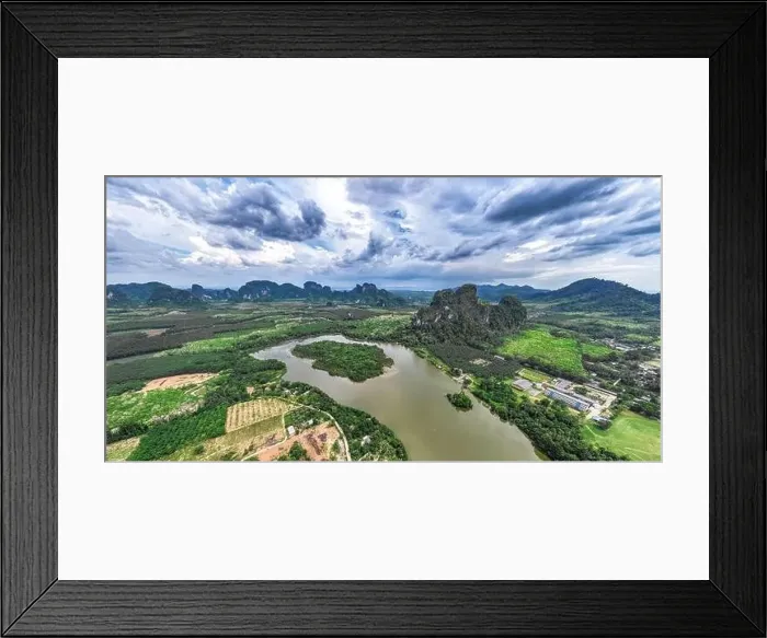 Framed Print : Aerial view of Nong Thale lake in Krabi, Thailand Framed Print : Aerial view of Nong Thale lake in Krabi, Thailand