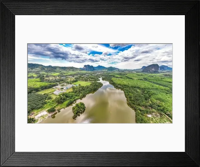 Framed Print : Aerial view of Nong Thale lake in Krabi, Thailand Framed Print : Aerial view of Nong Thale lake in Krabi, Thailand