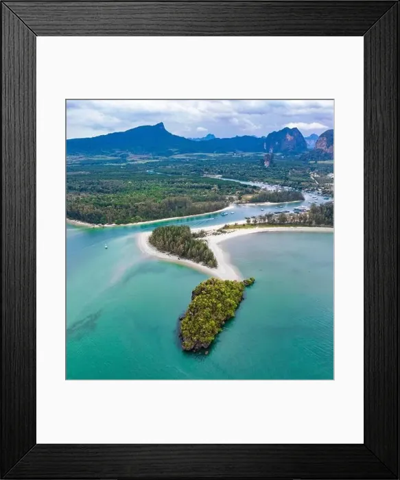 Framed Print : Aerial view of Hat Noppharat Thara Mu Ko Phi Phi National Park, Ao Nang, Krabi, Thailand Framed Print : Aerial view of Hat Noppharat Thara Mu Ko Phi Phi National Park, Ao Nang, Krabi, Thailand