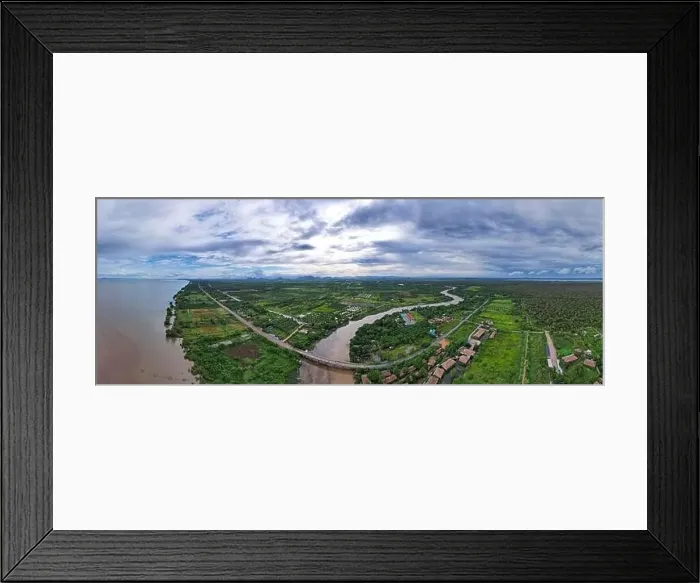 Framed Print : Aerial view drone shot Top down of Green forest and lake beautiful wilderness nature scenery for background Framed Print : Aerial view drone shot Top down of Green forest and lake beautiful wilderness nature scenery for background