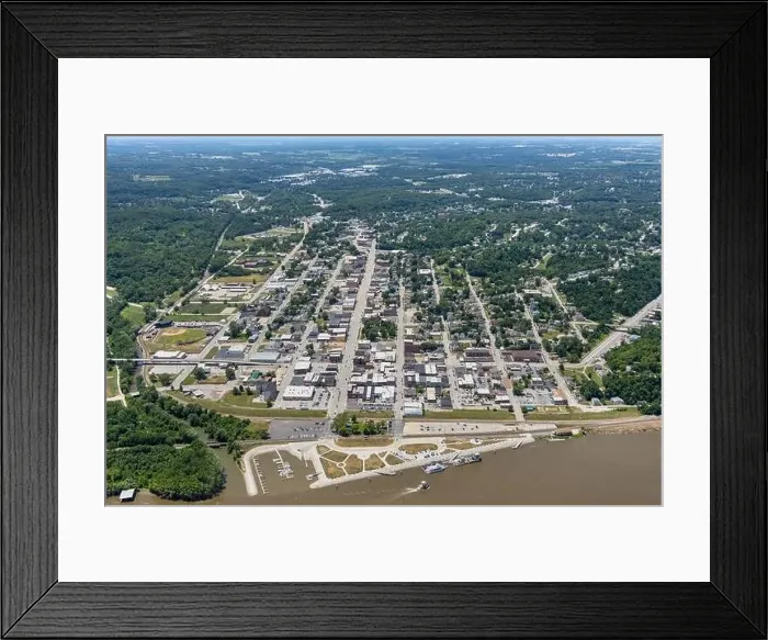 Framed Print : Aerial View of Hannibal, Missouri, USA Framed Print : Aerial View of Hannibal, Missouri, USA
