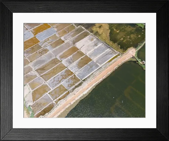 Framed Print : Aerial shot of Salinas de Cáhuil and Laguna Cáhuil (Pichilemu) - Chile Framed Print : Aerial shot of Salinas de Cáhuil and Laguna Cáhuil (Pichilemu) - Chile