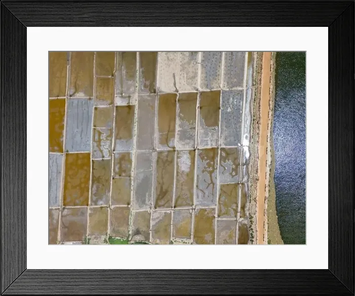 Framed Print : Aerial shot of Salinas de Cáhuil and Laguna Cáhuil (Pichilemu) - Chile Framed Print : Aerial shot of Salinas de Cáhuil and Laguna Cáhuil (Pichilemu) - Chile
