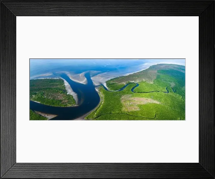 Framed Print : Aerial view of sand banks at Yong Ling Beach, Hat Yong Ling And Hat San, in Trang, Thailand Framed Print : Aerial view of sand banks at Yong Ling Beach, Hat Yong Ling And Hat San, in Trang, Thailand
