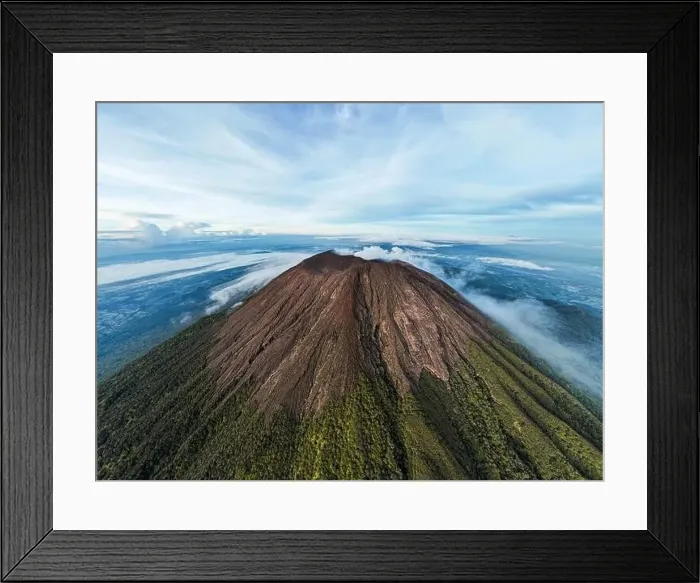 Framed Print : Aerial view of Mount Slamet or Gunung Slamet is an active stratovolcano in the Purbalingga Regency Framed Print : Aerial view of Mount Slamet or Gunung Slamet is an active stratovolcano in the Purbalingga Regency