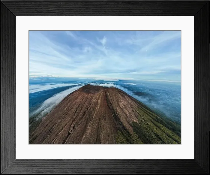 Framed Print : Aerial view of Mount Slamet or Gunung Slamet is an active stratovolcano in the Purbalingga Regency Framed Print : Aerial view of Mount Slamet or Gunung Slamet is an active stratovolcano in the Purbalingga Regency