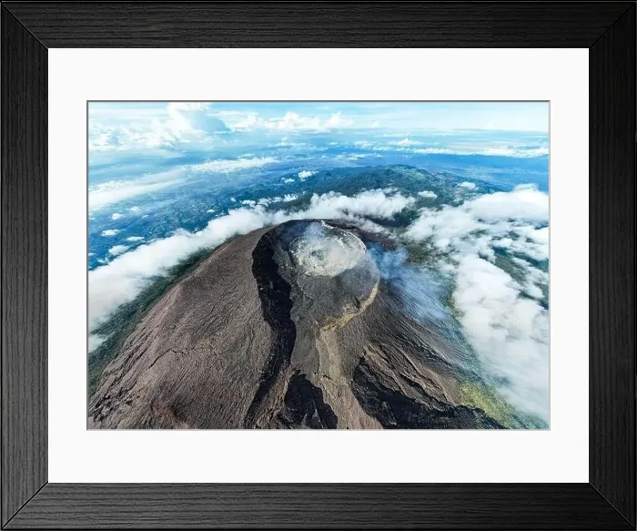 Framed Print : Aerial view of Mount Slamet or Gunung Slamet is an active stratovolcano in the Purbalingga Regency Framed Print : Aerial view of Mount Slamet or Gunung Slamet is an active stratovolcano in the Purbalingga Regency