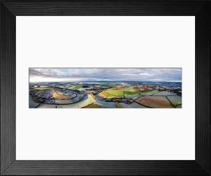 Framed Print : Frosty fields and farms from a drone, Torquay, Torbay, Devon, England, Europe Framed Print : Frosty fields and farms from a drone, Torquay, Torbay, Devon, England, Europe