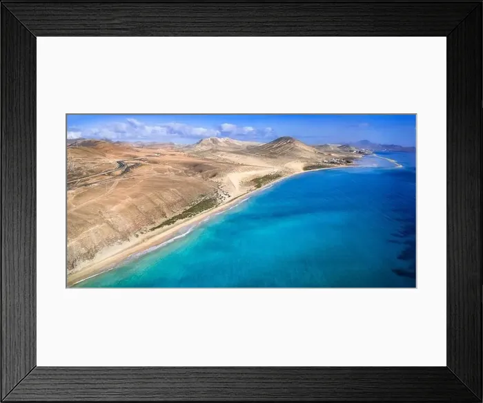 Framed Print : Fuerteventura sea sceney aerial drone view Framed Print : Fuerteventura sea sceney aerial drone view