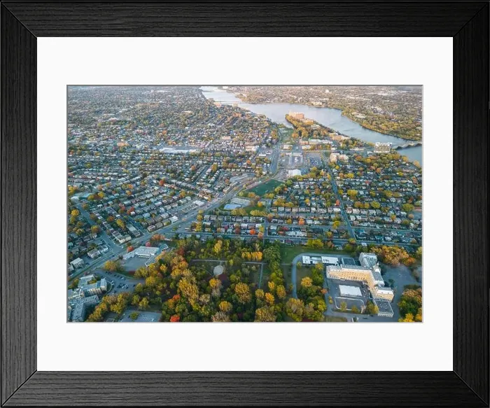 Framed Print : Aerial view of Laval city in Quebec, Canada Framed Print : Aerial view of Laval city in Quebec, Canada