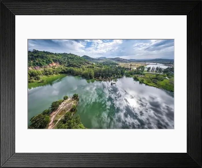 Framed Print : Aerial view of Liwong Lake in Songkhla, Thailand Framed Print : Aerial view of Liwong Lake in Songkhla, Thailand