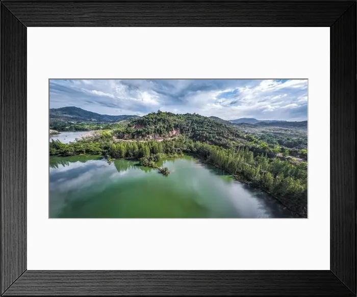 Framed Print : Aerial view of Liwong Lake in Songkhla, Thailand Framed Print : Aerial view of Liwong Lake in Songkhla, Thailand