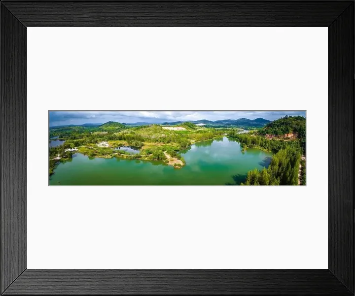 Framed Print : Aerial view of Liwong Lake in Songkhla, Thailand Framed Print : Aerial view of Liwong Lake in Songkhla, Thailand