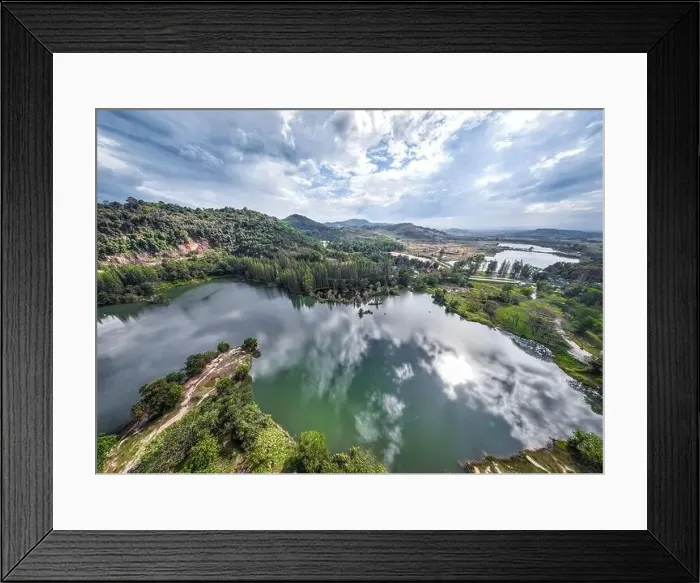 Framed Print : Aerial view of Liwong Lake in Songkhla, Thailand Framed Print : Aerial view of Liwong Lake in Songkhla, Thailand