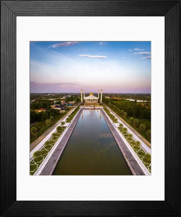 Framed Print : Aerial view of Central Mosque in Songkhla, Thailand Framed Print : Aerial view of Central Mosque in Songkhla, Thailand